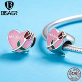 925 Silver Mama Love Heart Beads Fit Bracelet