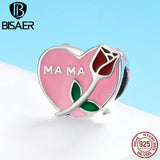 925 Silver Mama Love Heart Beads Fit Bracelet