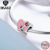 925 Silver Mama Love Heart Beads Fit Bracelet