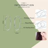 925 Sterling Silver Big Circle Women Stud Earrings ECE598