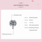 925 Sterling Silver Bridal Bouquet Flower Charm Pendant