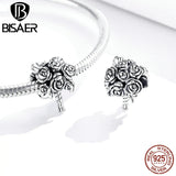925 Sterling Silver Bridal Bouquet Flower Charm Pendant