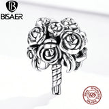 925 Sterling Silver Bridal Bouquet Flower Charm Pendant