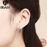 925 Silver Geometric Stud Earrings Circle Earrings Jewelry