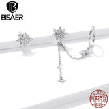 925 Silver Stars Tassel Stud Earrings EFE431