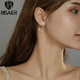 925 Silver Stars Tassel Stud Earrings EFE431
