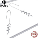 925 Silver Wheat Ears Chain Earrings For Women EFE447