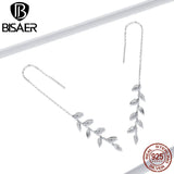 925 Silver Wheat Ears Chain Earrings For Women EFE447