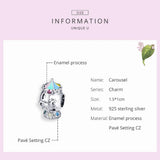 925 Silver Carousel Toy Charms Merry-go-round Beads