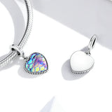 925 Sterling Silver Heart CZ Beads Pendant for Women