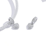 925 Sterling Silver Heart CZ Beads Pendant for Women