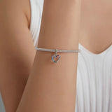 925 Sterling Silver Heart CZ Beads Pendant for Women