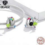 925 Silver Lucky Eggs Rabbit Robot Pendant Beads DIY Jewelry