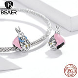925 Silver Lucky Eggs Rabbit Robot Pendant Beads DIY Jewelry