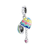 925 Silver Lucky Eggs Rabbit Robot Pendant Beads DIY Jewelry