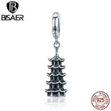 Chinese Tower Charms 925 Silver Jewelry ECC1544