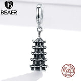 Chinese Tower Charms 925 Silver Jewelry ECC1544