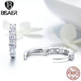 925 Silver Round Circle Stud Earrings CZ Small Earrings