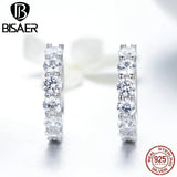 925 Silver Round Circle Stud Earrings CZ Small Earrings