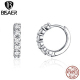 925 Silver Round Circle Stud Earrings CZ Small Earrings