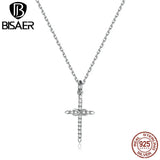 925 Silver Cross Necklace Zircon Chain Infinity Love