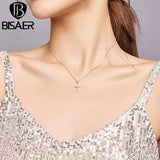 925 Silver Cross Necklace Zircon Chain Infinity Love