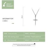925 Silver Cross Necklace Zircon Chain Infinity Love