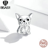 925 Silver Bulldog Puppy Bead Pendant for Jewelry