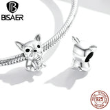 925 Silver Bulldog Puppy Bead Pendant for Jewelry