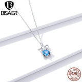 Elephant Necklace 925 Sterling Silver Zircon Long Chain Link For Women