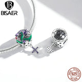 Vintage Flower Safety Chain 925 Silver Pendant