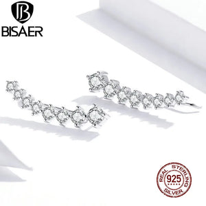 925 Silver Zircon Geometry Stars Earrings