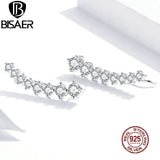 925 Silver Zircon Geometry Stars Earrings