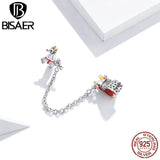 Car Safety Chain 925 Sterling Silver Christmas Beads DIY Bracelet Necklace