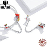 Car Safety Chain 925 Sterling Silver Christmas Beads DIY Bracelet Necklace