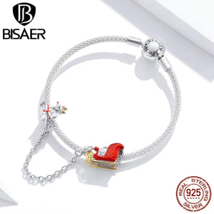 Car Safety Chain 925 Sterling Silver Christmas Beads DIY Bracelet Necklace