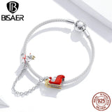 Car Safety Chain 925 Sterling Silver Christmas Beads DIY Bracelet Necklace