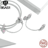 Heart Clover Key Charms Love Lock Pendant 925 Sterling Silver