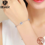 925 Silver Eye Lucky Women Bracelet Sterling Silver Jewelry Gift