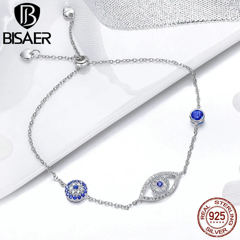 925 Silver Eye Lucky Women Bracelet Sterling Silver Jewelry Gift
