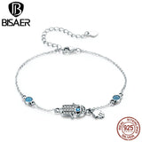 925 Sterling Silver Lucky Fatima Hand Guardian Hamsa Hand Women Silver Bracelets