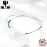 925 Silver Mermaid's Tail Tear Cuff Bracelet for Women
