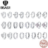 925 Silver Round Circle Earrings CZ Stud Earring Silver Jewelry