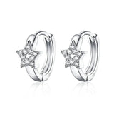 925 Silver Round Circle Earrings CZ Stud Earring Silver Jewelry