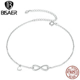 925 Silver Geometric Heart Chain Anklets for Women Feet