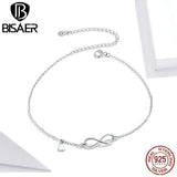 925 Silver Geometric Heart Chain Anklets for Women Feet
