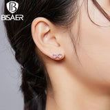 Colorful Rainbow Zircon Stud Earrings 925 Sterling Silver for Women Wedding