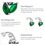 925 Silver Lily Valley Stud Earring Green Zircon Wedding Jewelry