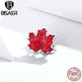 Maple Leaves Beads 925 Sterling Silver Autumn Romantic Charms