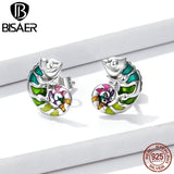 Chameleon Stud Earrings 925 Sterling Silver Animal Delicate Earrings Women